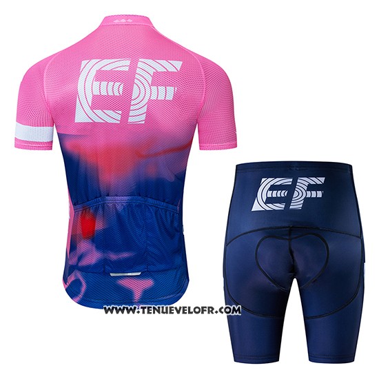 2019 Maillot Ciclismo Ef Education First Rose Bleu Manches Courtes et Cuissard